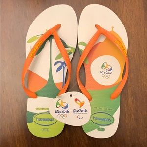 NWT Rio 2016 Olympics Havianas Flip Flops USA 7/8